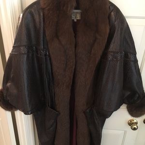Leather trimmed in Mink winter coat